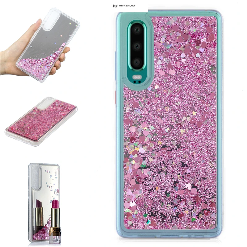 Для Coque huawei P30 про Зеркало чехол для случае жидкости динамик с блестками Мягкая