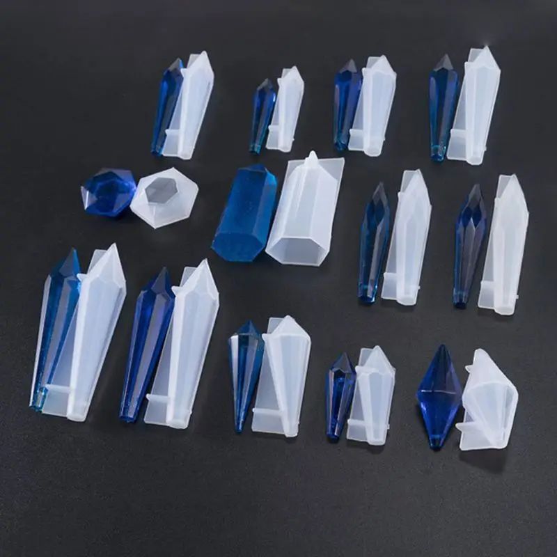 

13-pack маятниковые силиконовые формы для литья конуса формы для эпоксидной смолы кристалл кулон в форме колонны силиконовая форма для УФ-смол...