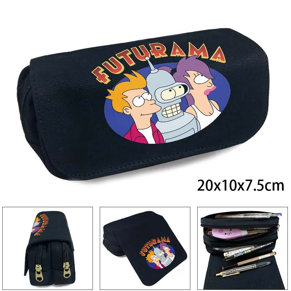 Futurama пенал для карандашей с двойной застежкой молнией двойные пеналы макияжа