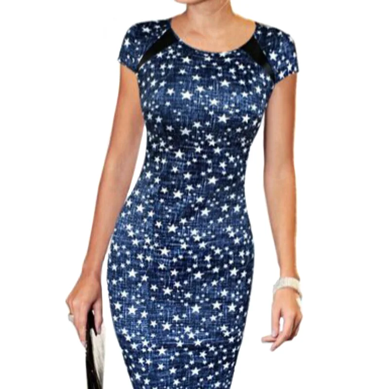 Женское офисное платье с коротким рукавом облегающее футляр VN 68 новинка