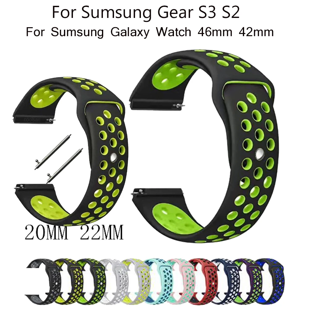 Силиконовый сменный ремешок для часов Samsung Galaxy 46 мм 22 Gear S3 Frontier Classic band 20 S2