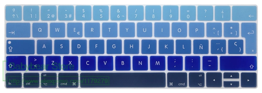 TouchBar ЕС Испания Испанский ультра тонкий чехол для клавиатуры нового MacBook Pro 13 15