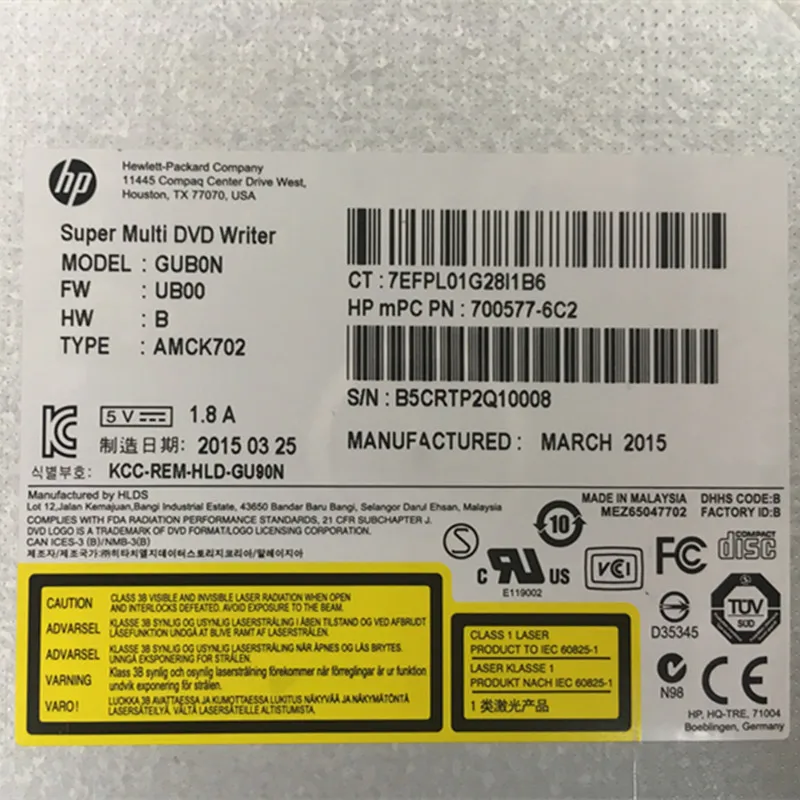 Новый оригинальный высокоскоростной ноутбук 8X GUB0N DVDRAM встроенный DVD Запись CD