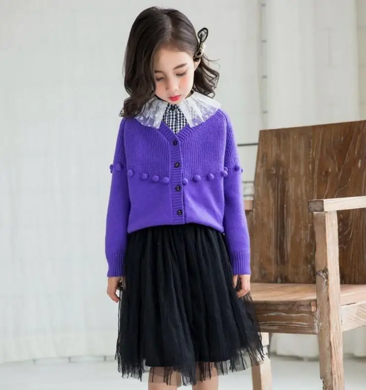 

Rlyaeiz Baby Cardigan 2019 Spring Fashion Girls Sweater Knitwear Casual Single Breasted Girls Knitted Sweater Kids Clothes 2-9Y