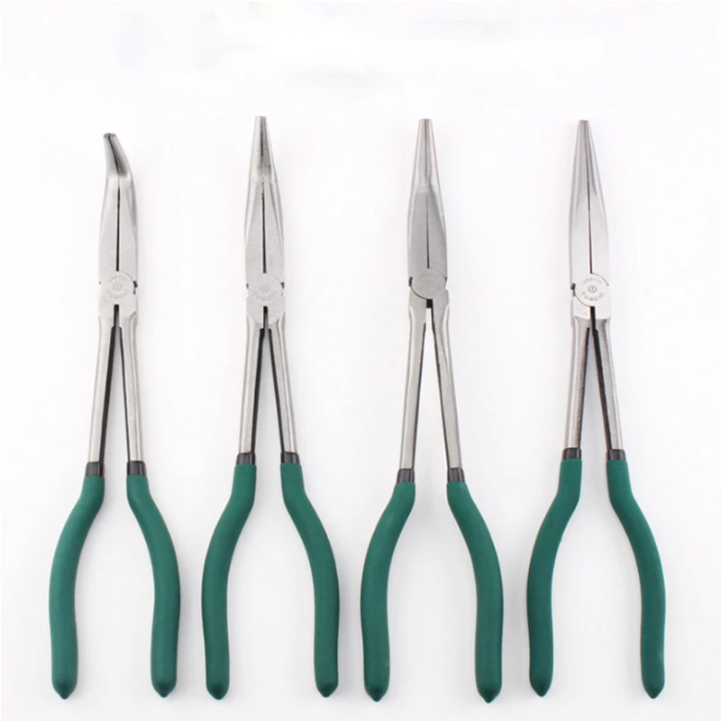 

11 /16 Inch Multi-Functional Circle Nose Pliers Pointed Curved Nose Pliers O Shape clamp Spark Plug Pliers Lengthen Flat Nose
