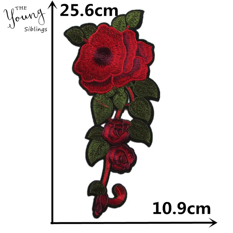 1 шт. нашивка в полоску с цветком розы |