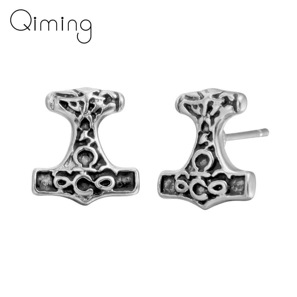 Thor's Hammer серьги-гвоздики мужские и женские ювелирные изделия Thor STED-Viking серьги