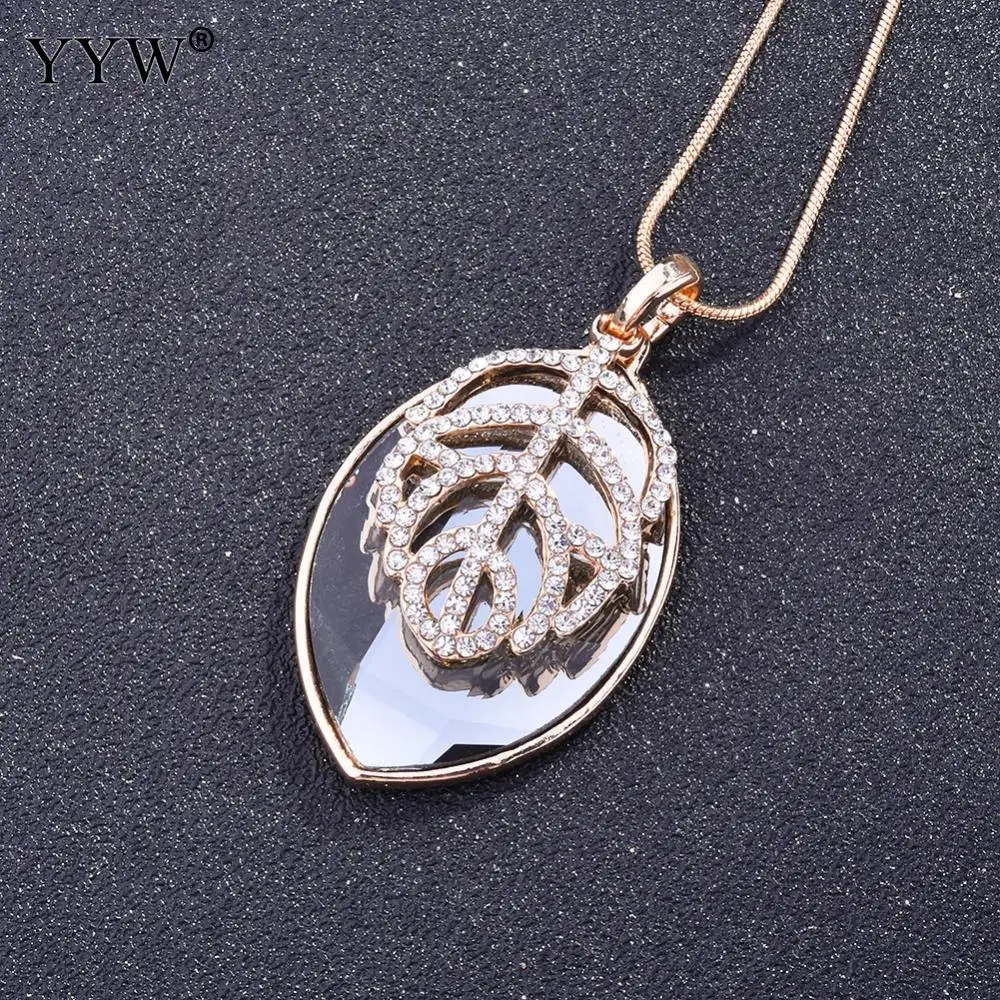 YYW 2019 New Fashion Sweater Chain Necklace With Crystal 25.6-Inch Ladies Jewelry Gift Leaf Silver-Plated Snake | Украшения и