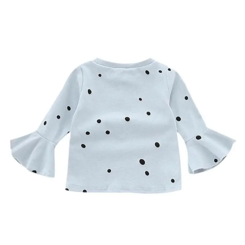 2017 г. Осенняя детская одежда для маленьких детей хлопковые топы с длинными