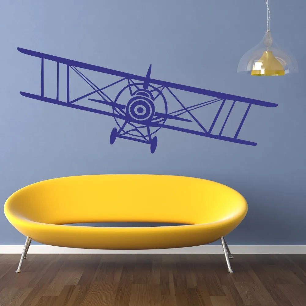 Огромный bi плоскости виниловые наклейки на стены Стикеры Винтаж