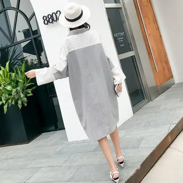 Large Size Loose Maternity Long Blouses 2018 Autumn Clothes for Pregnant Women Fall Linen Pregnancy Dress DF638 |