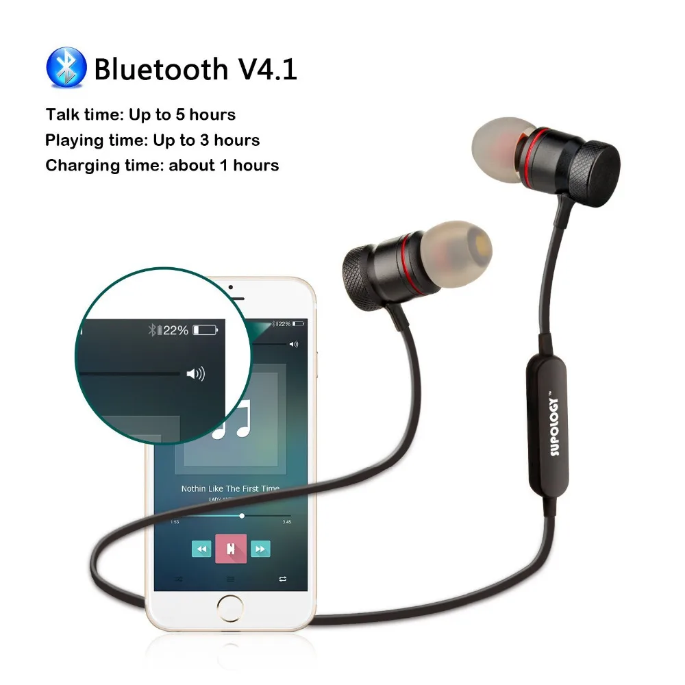 Supology магнит Спорт вкладыши bluetooth наушники динамик громкой связи стерео гарнитура