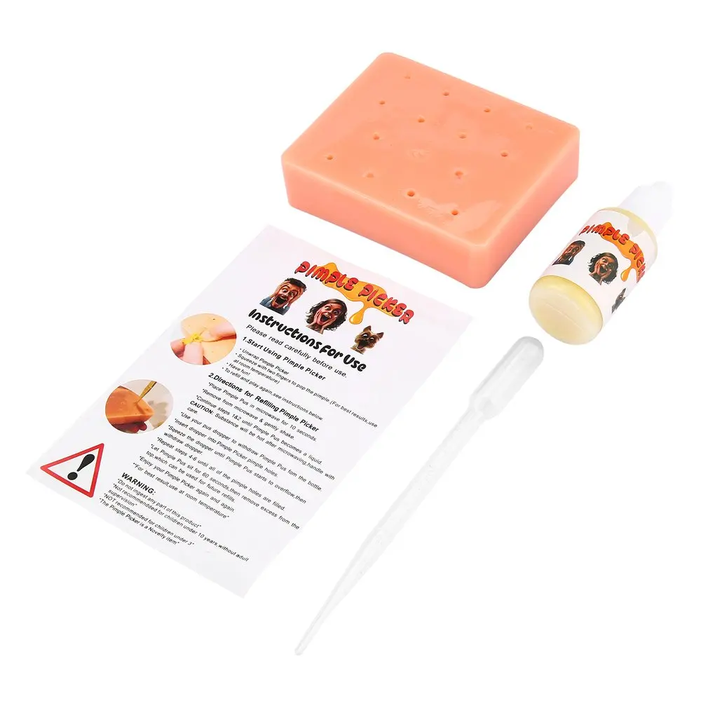Белый Прыщи Popping Popper Новинка приколы розыгрыши персик Забавный удалитель стоп сжимает Акне Мягкая антистрессовая игрушка Рождественский подарок - Цвет: Белый