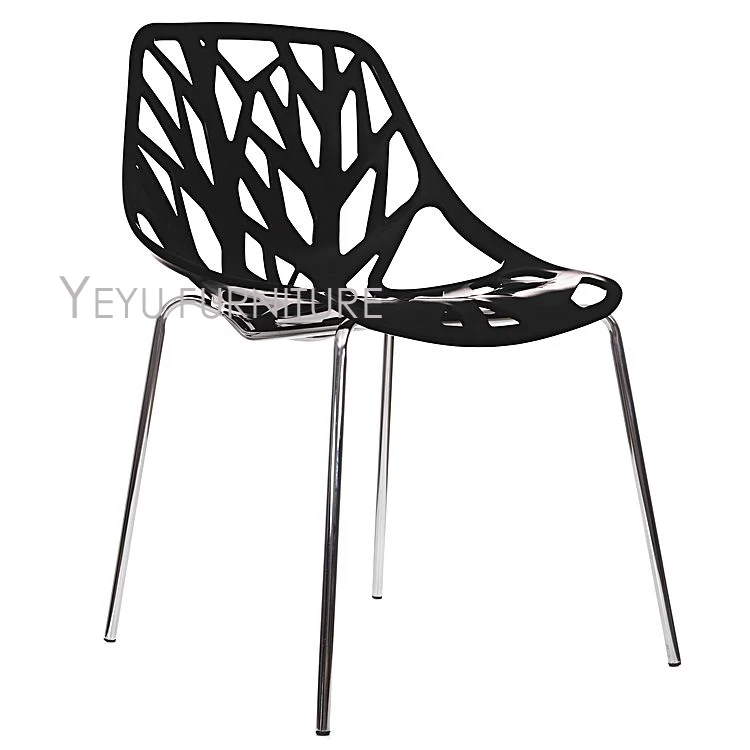 Современный дизайн пластиковый и Металлический Стальной обеденный стул простой