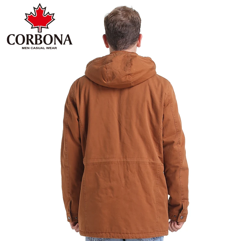 CORBON Jacket Men's Parkas Thick Hooded Coats Men Thermal Warm Casual Jackets Male Outerwear Brand Clothing | Мужская одежда