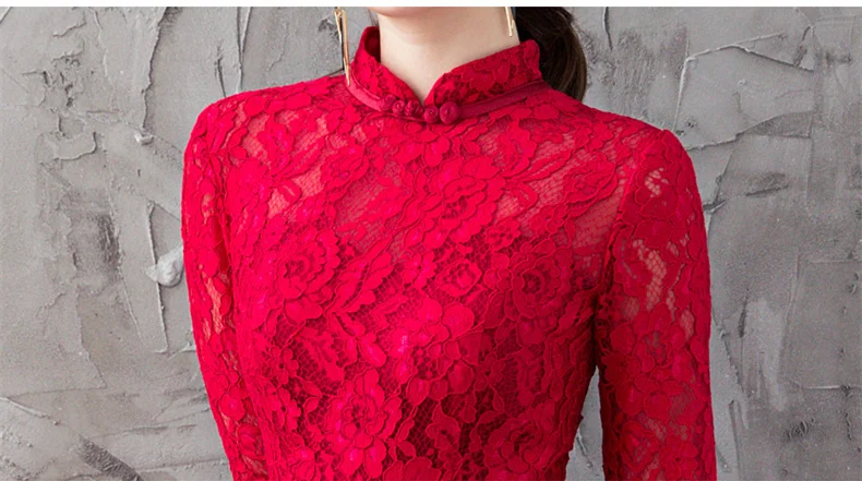 Красное Вечернее Платье Beauty Emily длинное формальное платье с кружевной