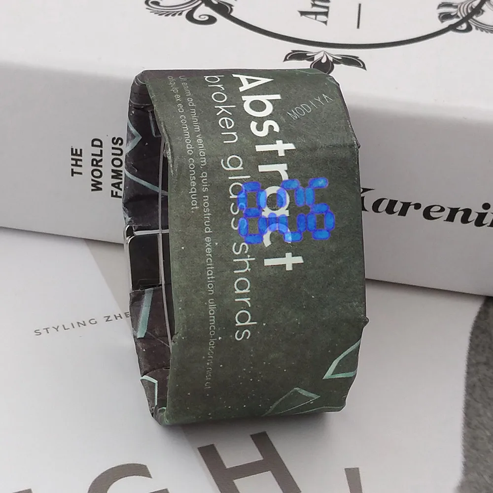 relogio masculino New Creative Paper Watch LED Waterproof Clock Tyvek Paper Strap Digital Watches erkek kol saati