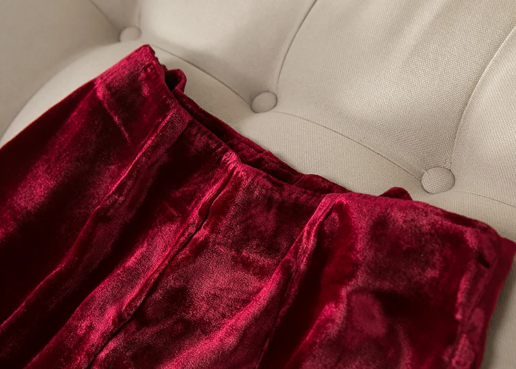 Женские широкие шорты из натурального шелка и бархата Короткие осенние 100% с