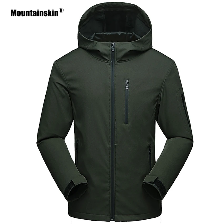 Мужская Флисовая Куртка Mountainskin ветрозащитная куртка с капюшоном для активного