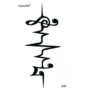 Музыка, ЭКГ, Временные татуировки, боди-арт, татуировка, наклейка, водонепроницаемая Временные Татуировки Мужская флеш-Татуировка