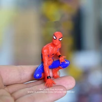 disney marvel avengers spider man squat 5cm action figure posture model anime decoration collection figurine toys model children