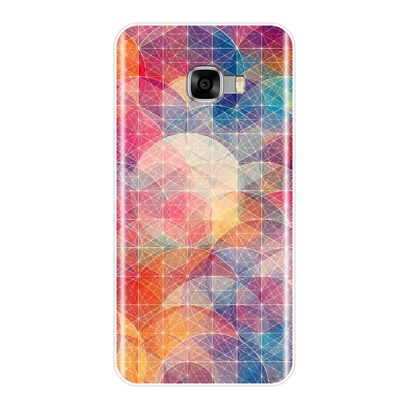 Мягкая задняя крышка для Samsung Galaxy C5 C7 C8 геометрический красочный красивый крутой