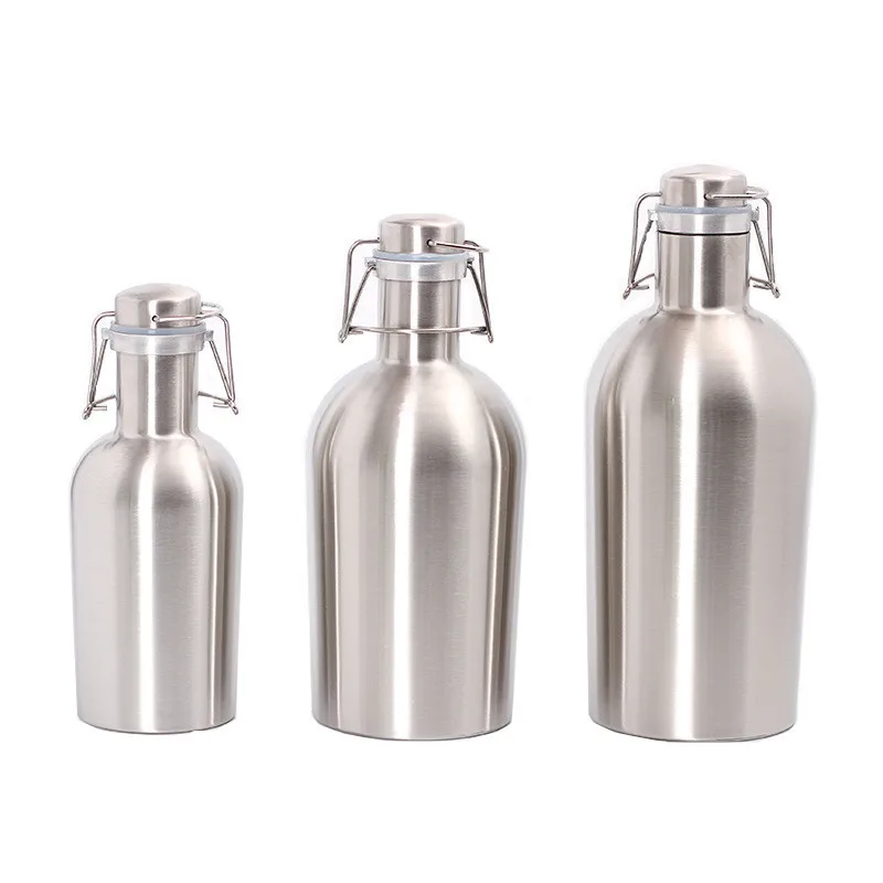 BPA FREE 2L большая емкость пивной винный бочонок Вакуумная бутылка для воды Виски