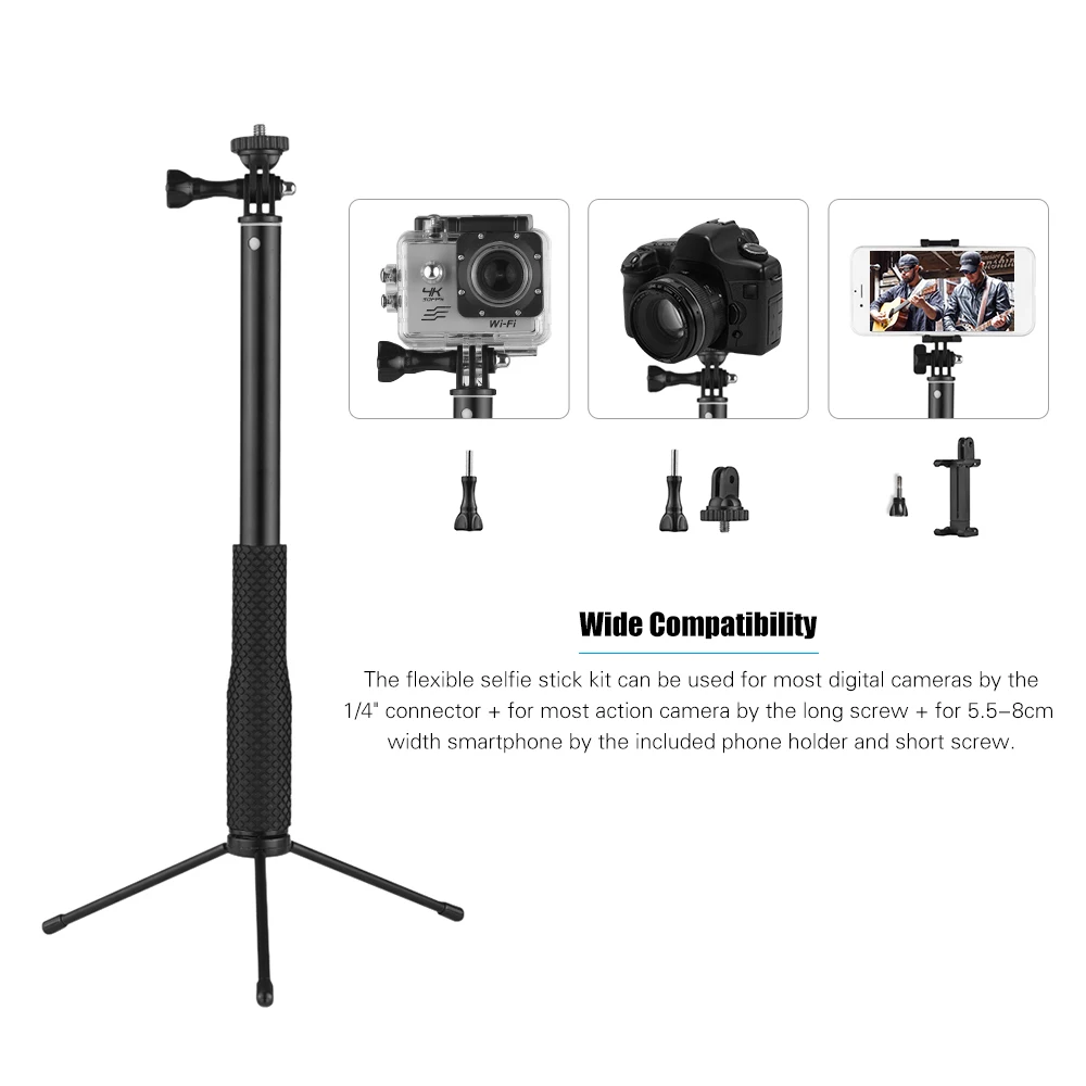 Andoer LDX 808 4 секционная раздвижная селфи палка для GoPro Hero 6 5 3 + Xiaomi yi штатив Палка с