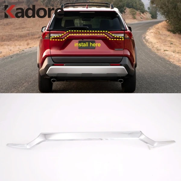 Для Toyota RAV4 RAV 4 углеродное волокно задняя верхняя крышка багажника Накладка багажника защитная полоса для багажника внешние аксессуары