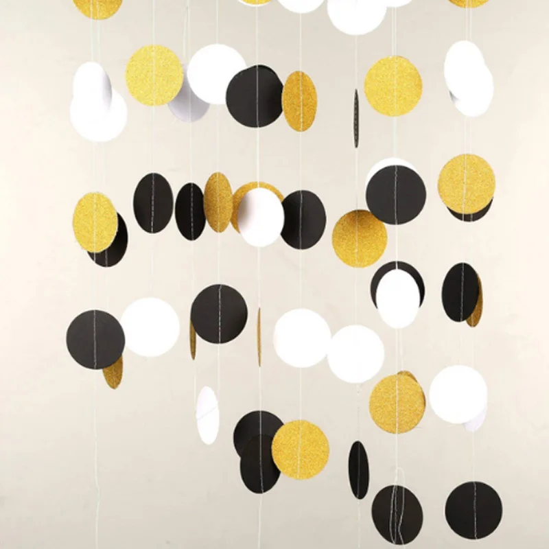 2 м золотые и серебряные звезды вечерние украшения бумажная Свадебная гирлянда