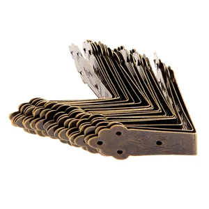 Винтажные фитинги для мебели 20124 шт., деревянные защитные углы для ящика, цветочные углы, кронштейны, декоративные углы для мебели