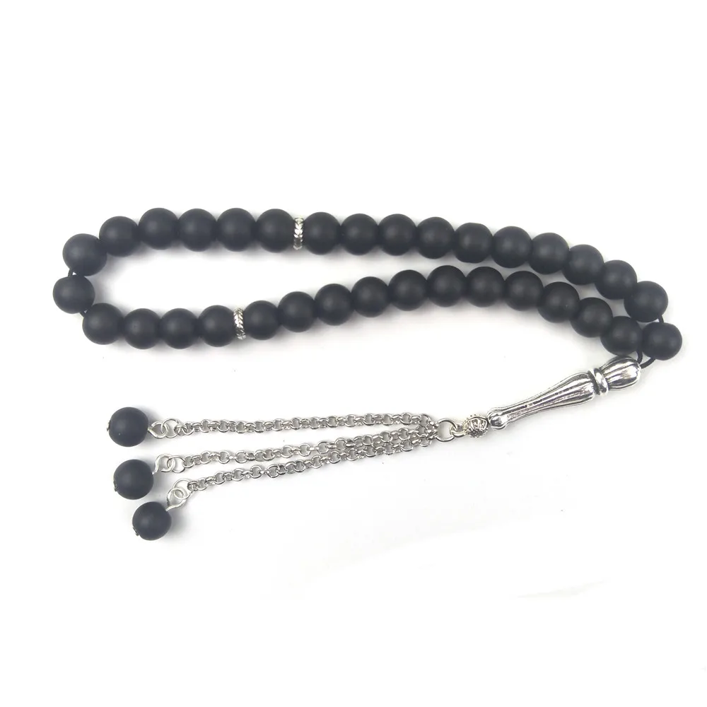 Matt 33 Tasbih 8 мм черные браслеты с бусинами из кристаллов ручной misbaha аксессуары