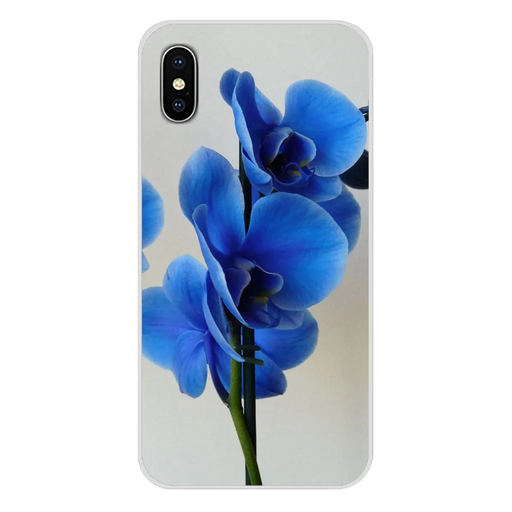 Blue Orchid Flower Wallpaper Artwork TPU Silicone Case For Apple iPhone X XR XS MAX 4 4S 5 5S 5C SE 6 6S 7 8 Plus ipod touch | Мобильные