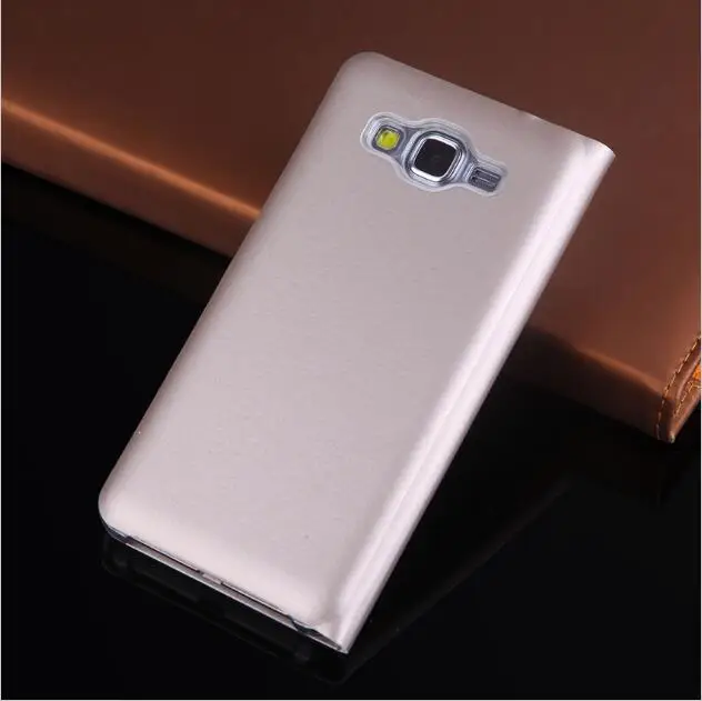 Тонкий флип чехол кожаный бумажник с держателем для карт телефона Samsung Galaxy Grand prime