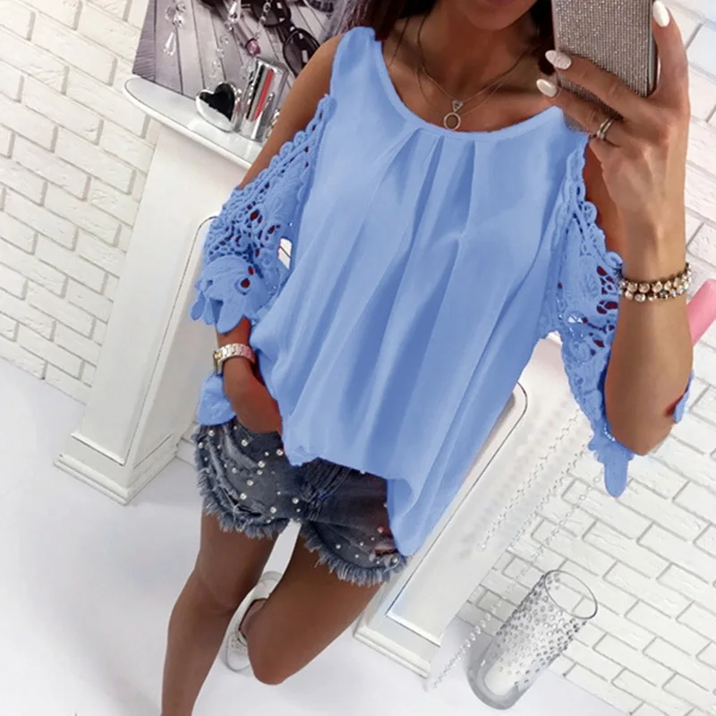 Женская блузка в стиле бохо LASPERAL Пляжная повседневная сексуальная с открытыми