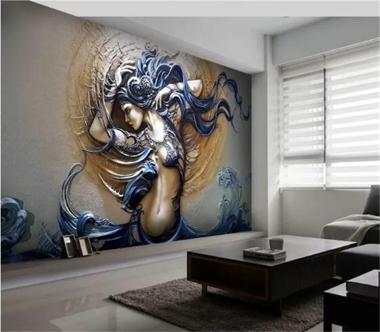 

Custom Mural Wallpaper For Walls 3D Stereoscopic Embossed Fashion Art Beauty Bedroom TV Background Home Wall Decoration Painting