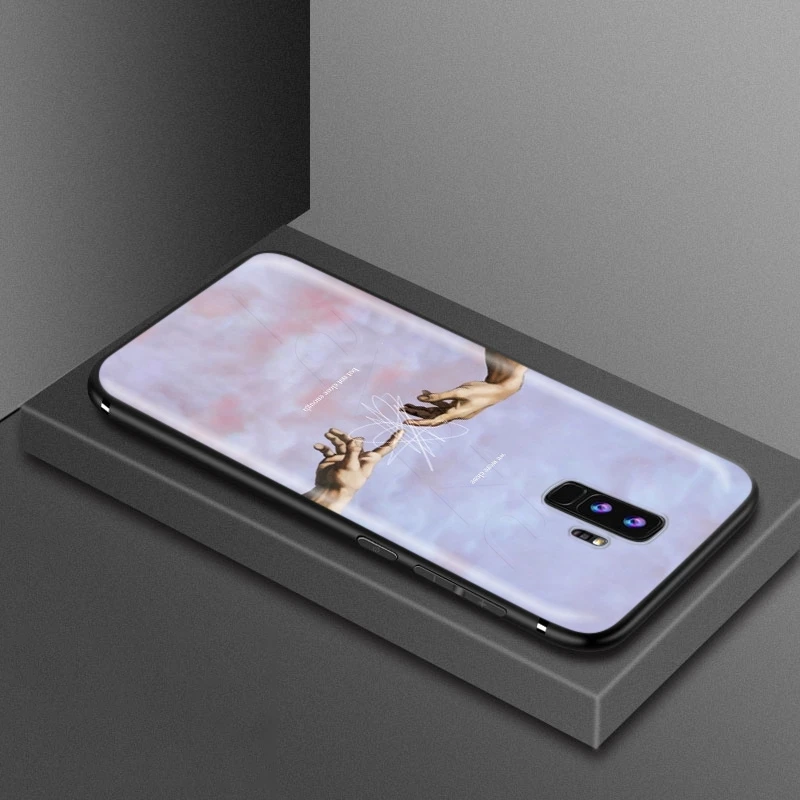 Эстетичный желтый чехол с рисунком маслом для Samsung Galaxy S20 S10 S9 S8 S7 S6 Plus Note 9 8 M30 M20 M10