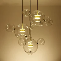 glass ball pendant lights for living room dining room clear glass hanging pendant lamp round glass creative nordic lights