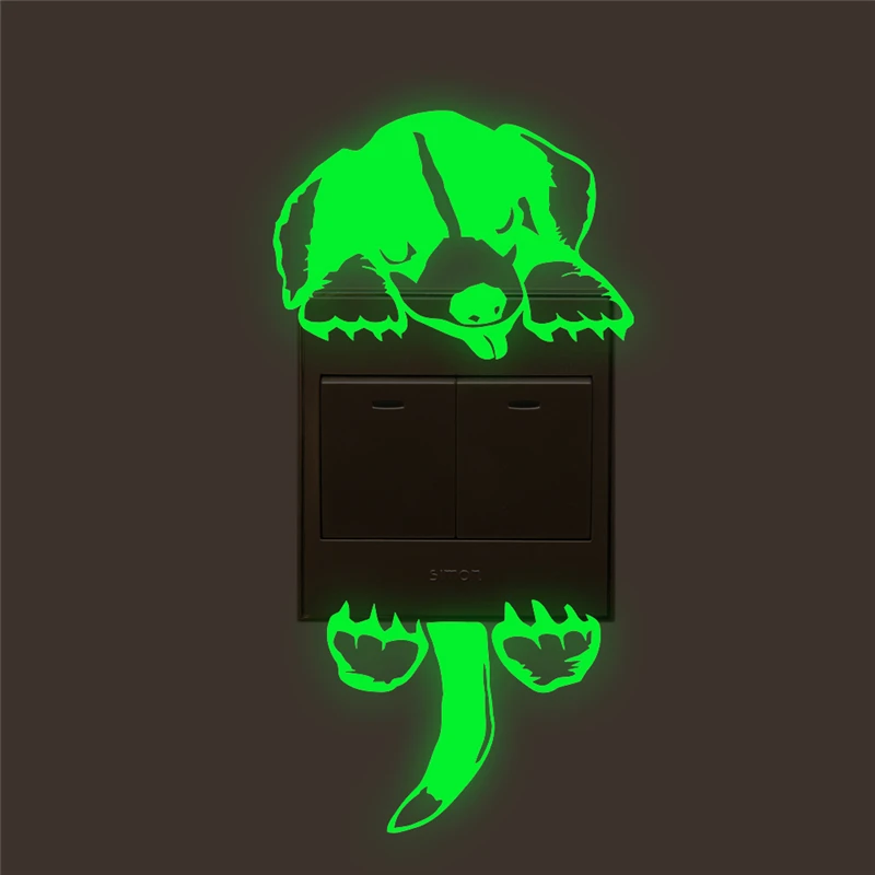 Светящийся 3d переключатель для собаки стикер светится в темноте флуоресцентные