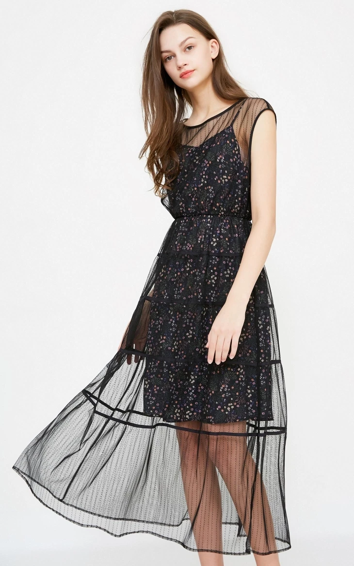 Vero Moda поддельные из двух частей печатных Gauzy летнее пляжное платье | 31837A507