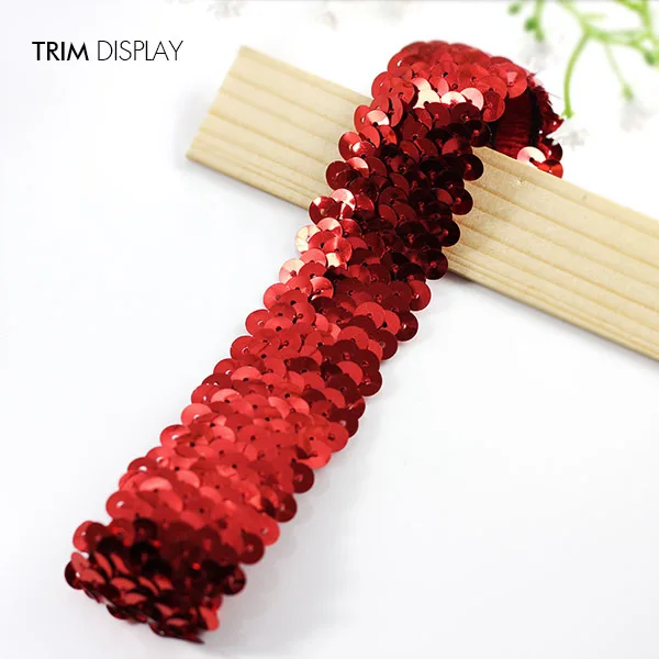 3 ряда расшитое бисером красное кружево с блестками эластичная оплетка лента