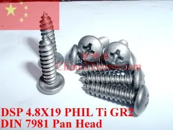 Саморезы Из Титана 4.8X19 DIN 7981 самонарезая головка сковороды 50 шт.|din 7981|self screwtitanium