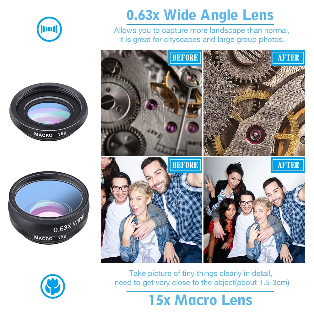 Apexel 10in1 HD 2X телескоп Оптические стёкла рыбий глаз Широкий формат макро Lentes для iPhone 6 S 7 8 x смартфонов сотового телефона объективы для фотоаппаратов комплект