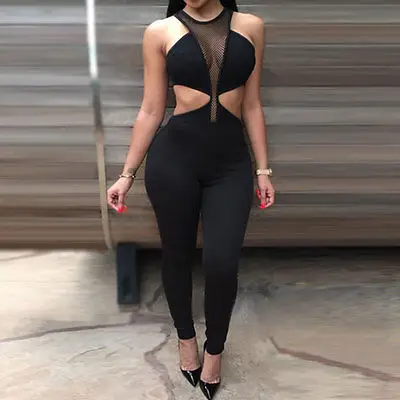 2016 новых мужчин дамы Clubwear Playsuit рукавов Bodycon ну вечеринку комбинезон ползунки