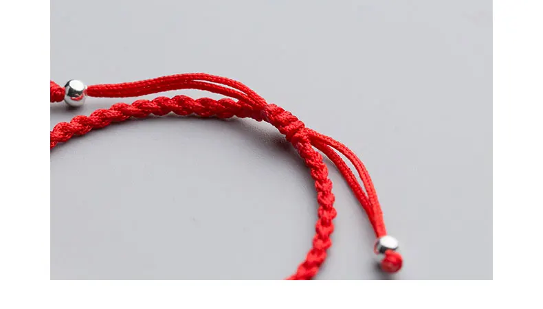 La MaxZa 925 серебро Мода удача матовые бусины Шарм Браслеты тканые Красные линии веревочная нить браслеты для женщин