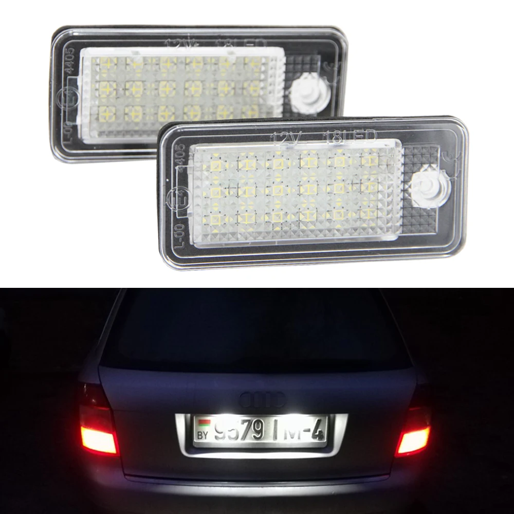 Белый 3 Вт 18 SMD СВЕТОДИОДНЫЙ номерной знак для Audi A4 A6 C6 A3 S3 S4 B6 B7 S6 A8 S8 Rs4 Rs6 Q7 Canbus