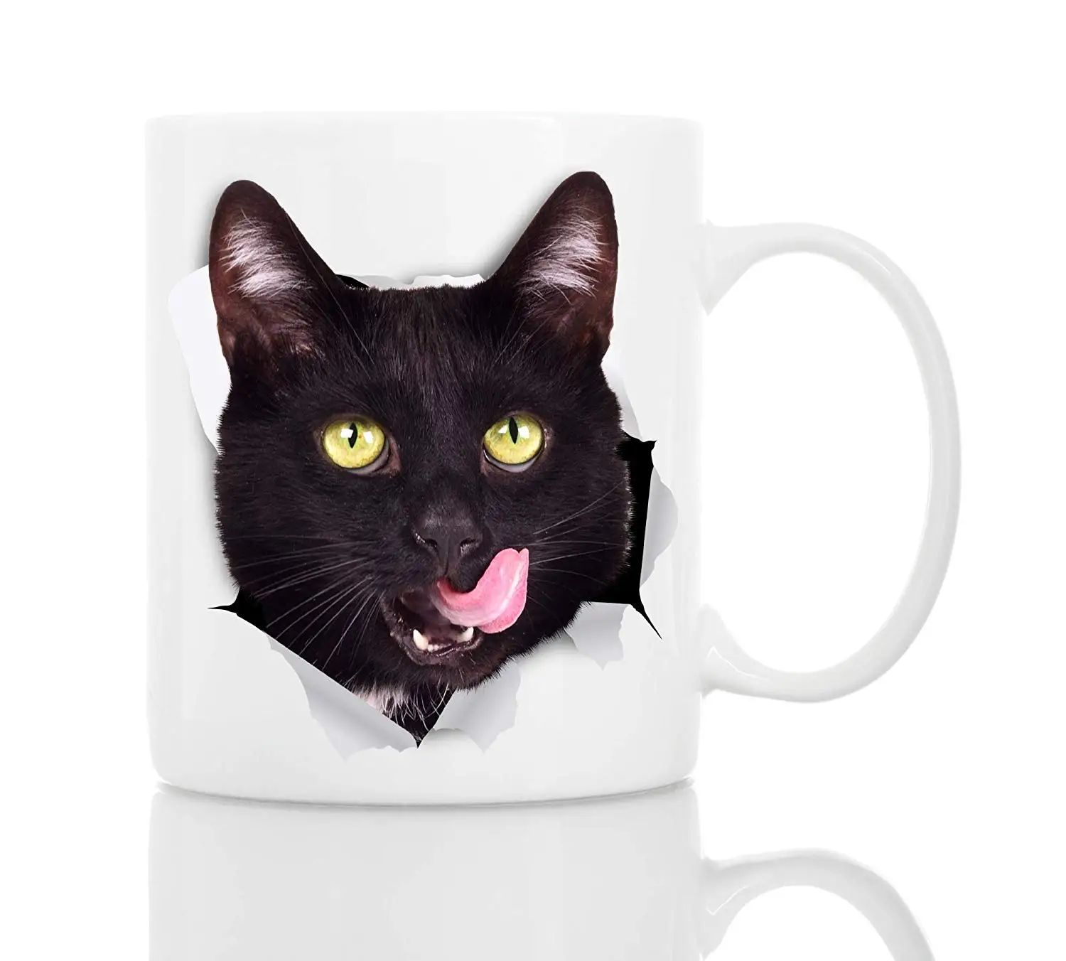 Кофейная кружка с жаждой черной кошкой керамическая забавная кофейная 11