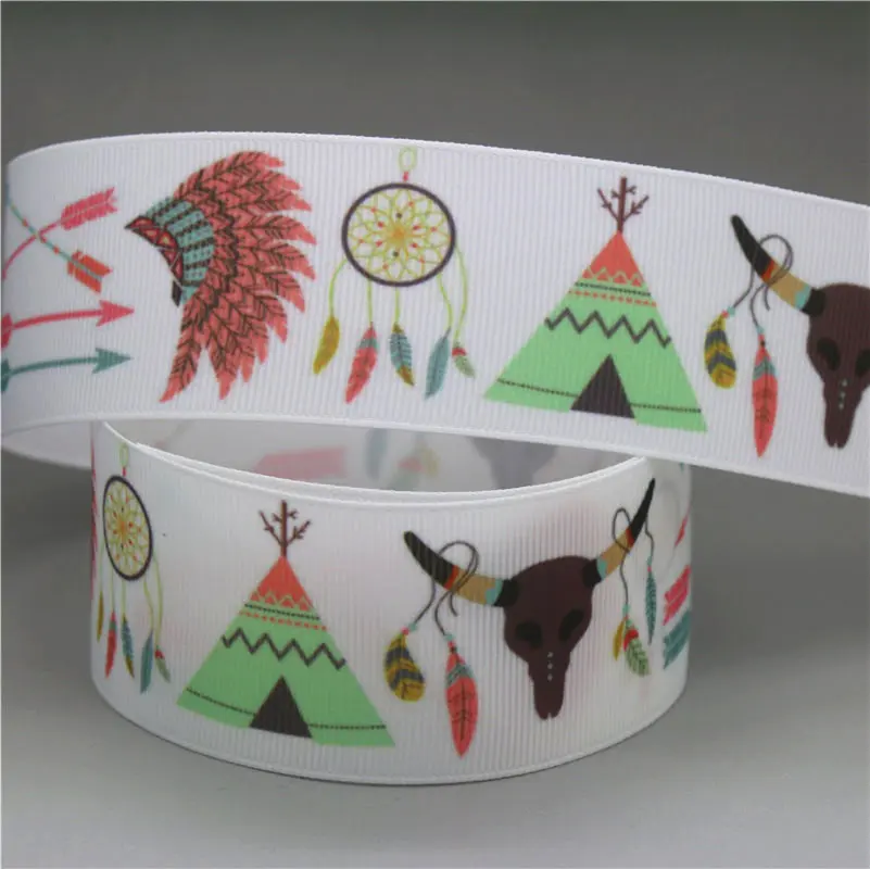 2 DHK 1,5 ''50 ярдов Племенной единорог лошадь печатных grosgrain ленты аксессуар hairbow головные уборы украшения DIY материал 38mm S1050 - Цвет: 2