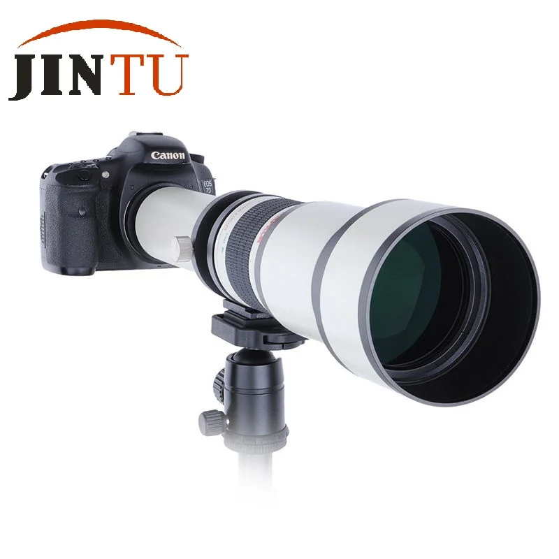 JINTU 650-1300mm f/для детей от 8 до 16 Супер телефото зум-объектив с фиксированным фокусным расстоянием для Canon T5I T6I 450D 550D 650D 750D 800D 1300D 5DIV 7DII 60D 70D 80D Камера