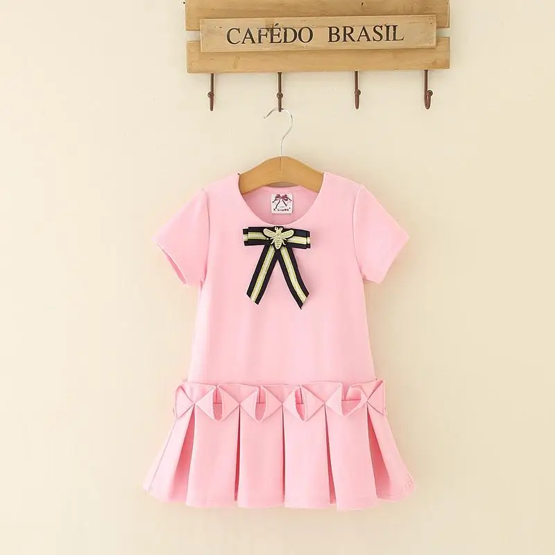 Детское платье для девочек принцессы в полоску с оборками и бантом 2018 вечерние